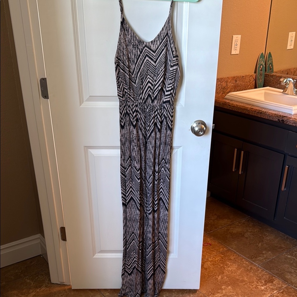 Black and Tan Maxi Dress